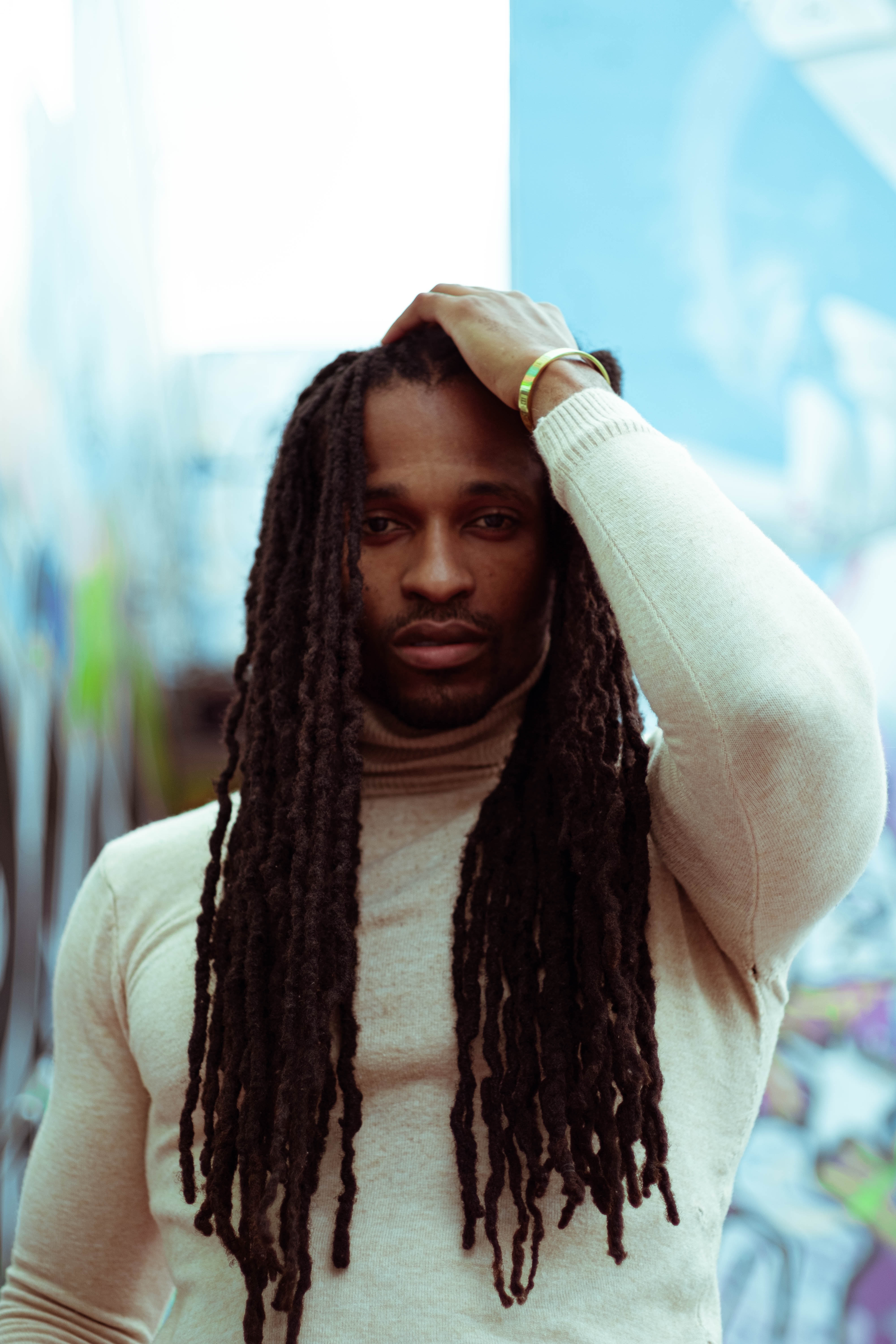 Man with Brunette Locs