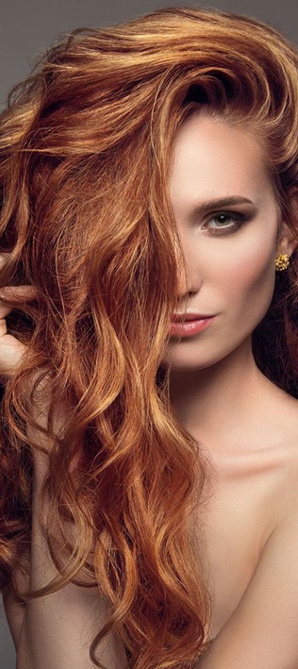 Woman with Long Auburn Red Hair